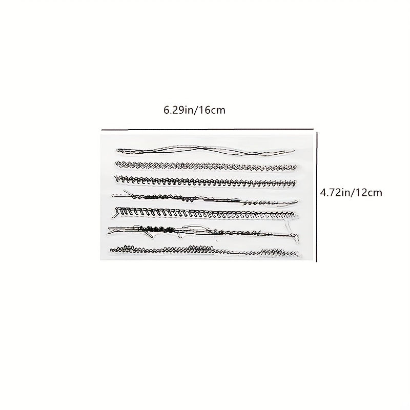 1pc Curved Line DIY Silicone Transparent Stamp