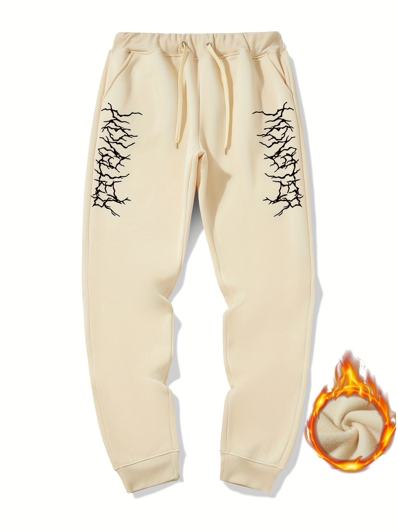 Lightning Pattern Drawstring Joggers Men s Sweatpants
