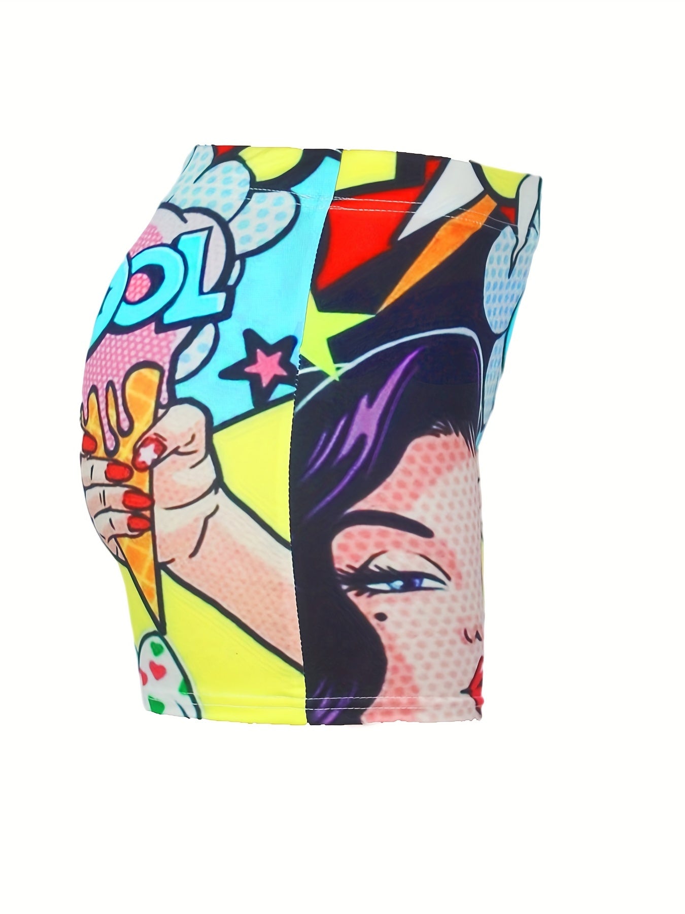 Cartoon Print Skinny Shorts Yoga Casual Summer Shorts Women's Clothing