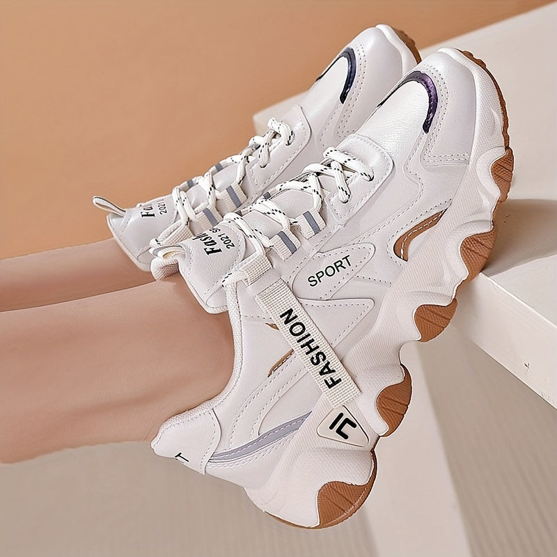 Women's Mesh Platform Sneakers Lace Up Running Shoes