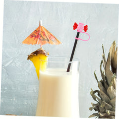 10pcs Cartoon Silicone Straw Covers Reusable Straw Plugs for Cups