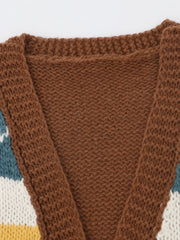 Striped Open Front Cardigan