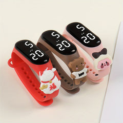 3pcs Animal Series Kids' Digital Watches Astronaut Elephant & Bear Designs