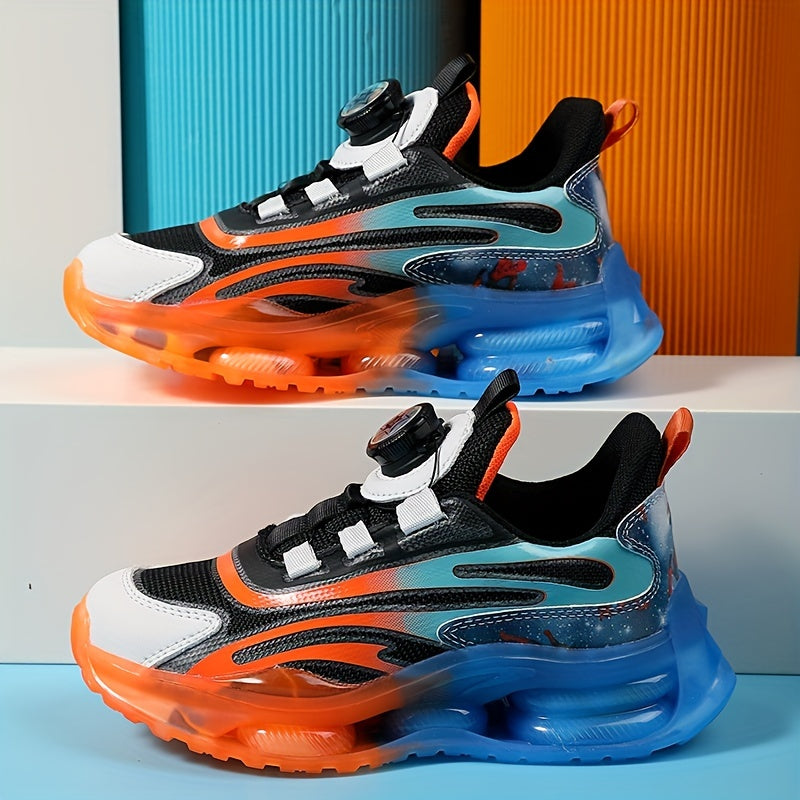 Boys Breathable Buckle Cushioning Sports Sneakers