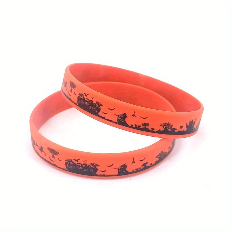 Spooky Halloween Ghost Silicone Bracelet Stretchy Rubber Wristband
