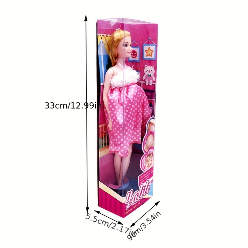 5 Inch Pregnant Doll Giving Birth to Baby Jointed Princess Early Education Toy