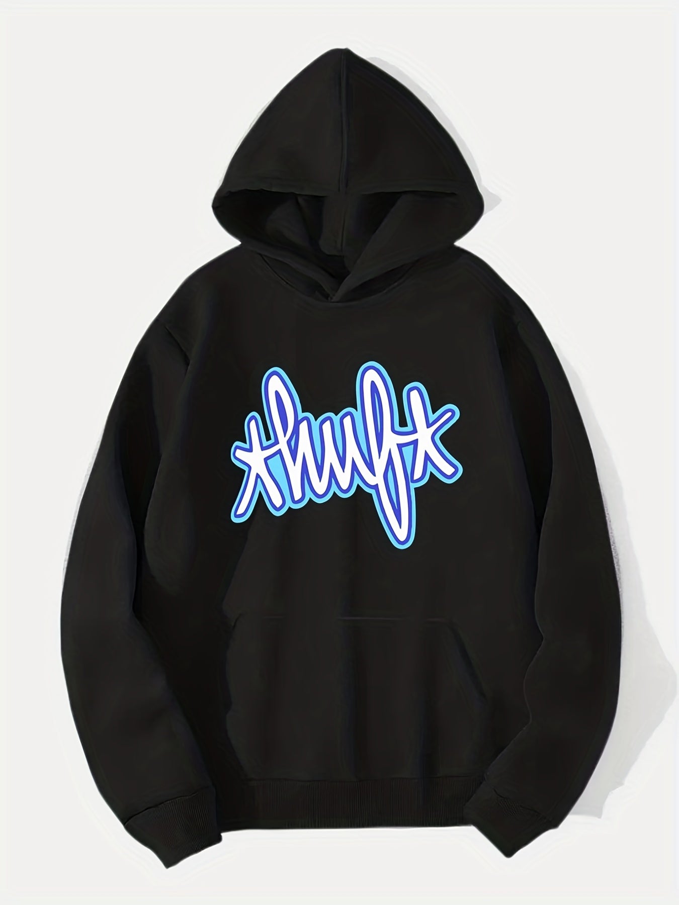 Letter Print Hoodie Men's Casual Graphic Pullover Hooded Sweatshirt