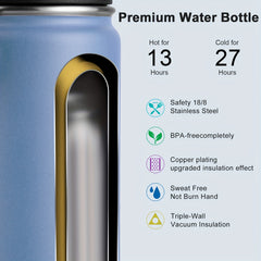 32 Oz Insulated Water Bottle Stainless Steel Wide Mouth Sport Bottle
