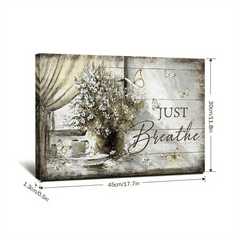 Just Breathe Wall Art Framed Canvas - Home Decoration Gift