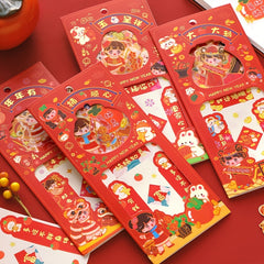 24pcs PET Happy Chinese Year Girl Stickers Journal DIY Decorative Stationery