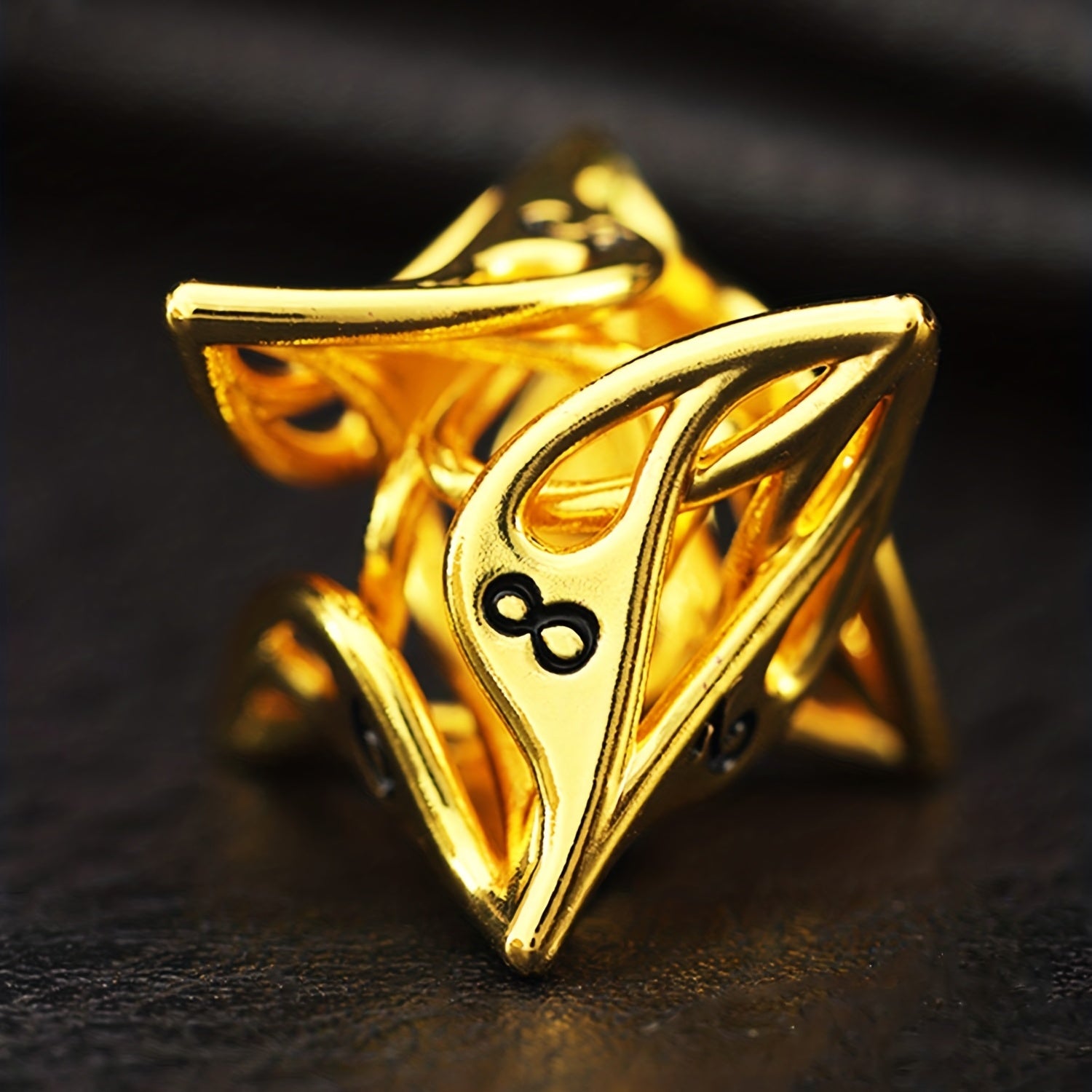 Brass Golden Leaf Metal Dice for Table Games & Digital Decisions