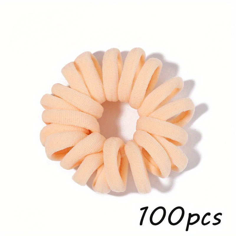 100pcs Sweet Candy Nylon Elastic Hair Ties - Girls Holiday Gift