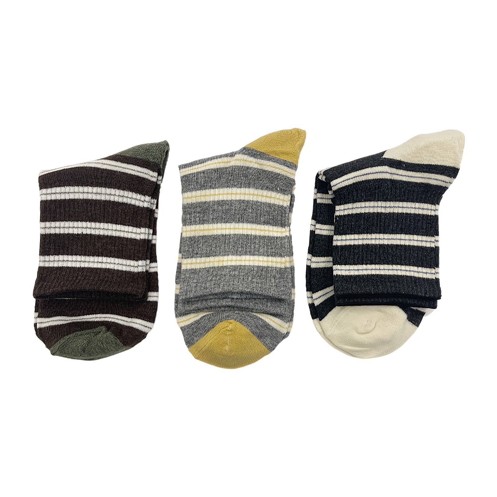 Striped Sports Socks Breathable Crew Length Women's Stockings