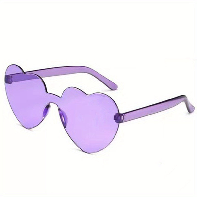 Rimless Heart Sunglasses UV400 for Summer Beach Party