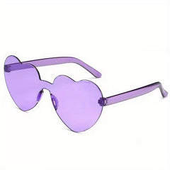 Rimless Heart Sunglasses UV400 for Summer Beach Party