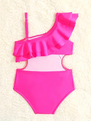Girls Ruffle Trim Swimwear Bathing Suit for Hawaii Vacation