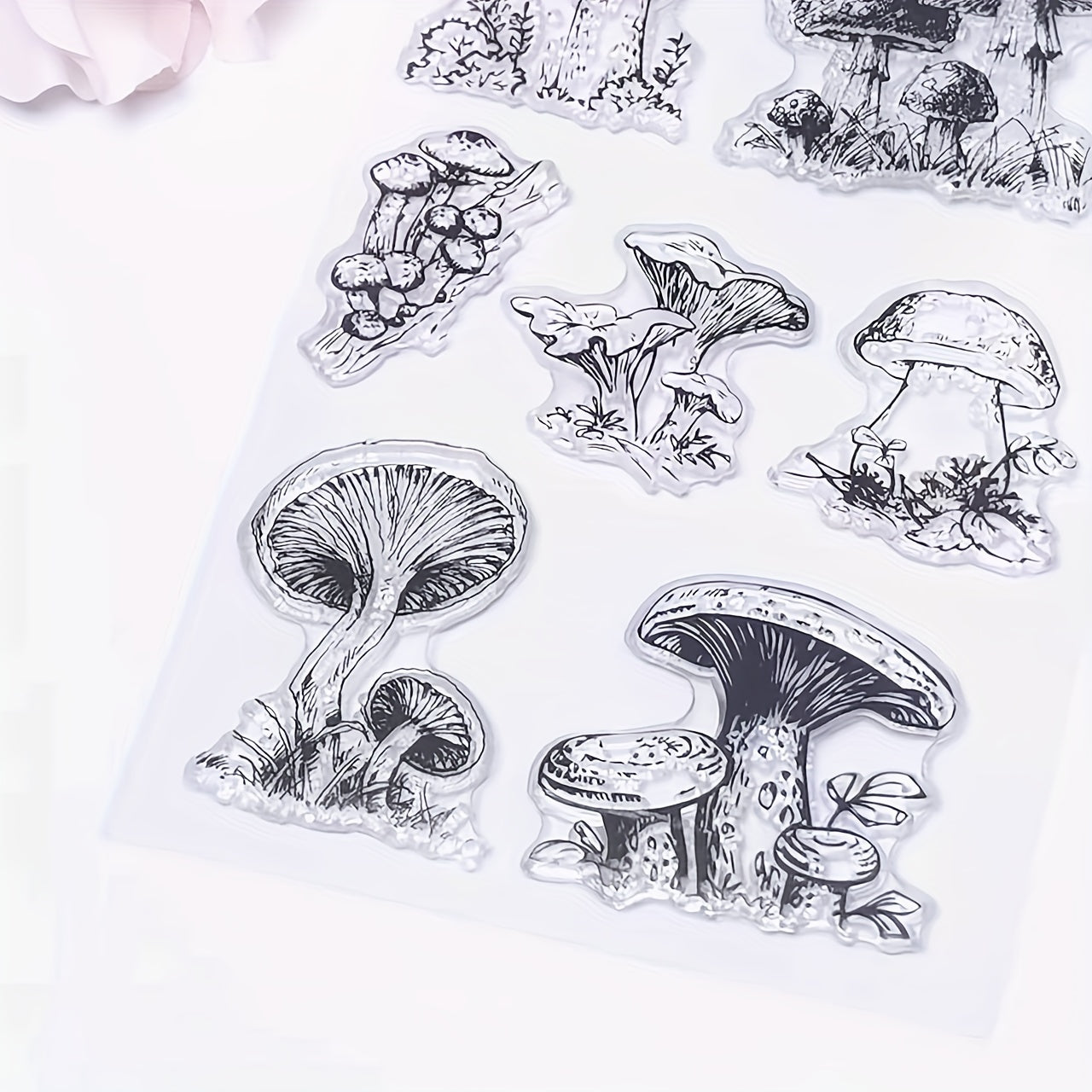 Mushroom Pattern Clear Stamp for Card Making and Scrapbooking