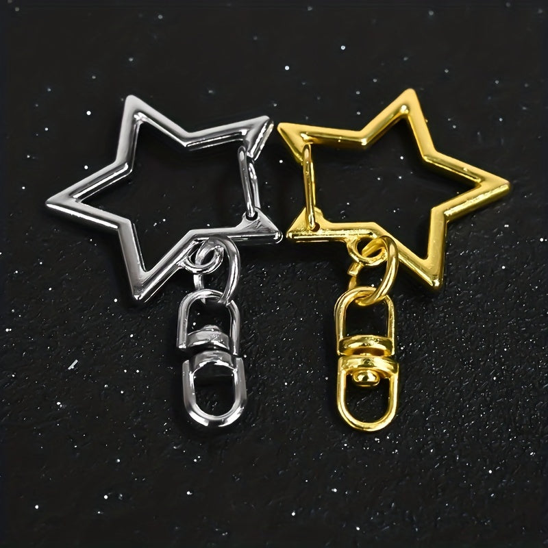 Pentagram Keychain Star Ring Backpack Car Pendant