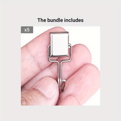 10pcs Magnetic Hooks 14lbs Strong Magnets With Hooks For Hanging - Silver