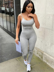 Solid Slim Cami Jumpsuit Sleeveless Versatile Women's Clothing
