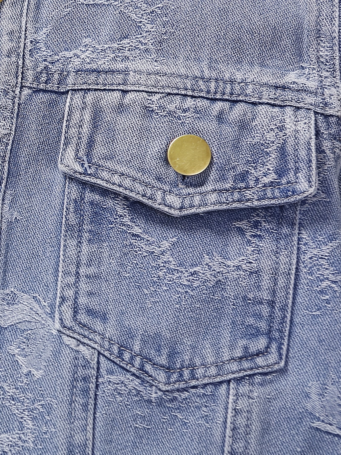 Kid Girls Casual Floral Allover Print Button Down Denim Jacket