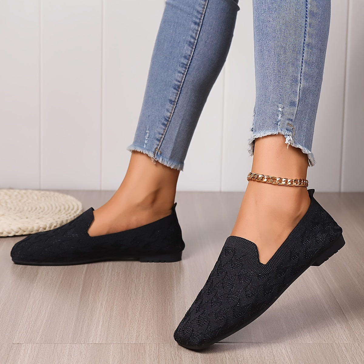 Square Toe Ballet Flats Slip On Shoes Casual & Comfy