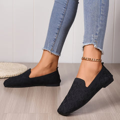 Square Toe Ballet Flats Slip On Shoes Casual & Comfy