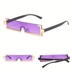Metal Frameless Rectangular Sunshade Glasses