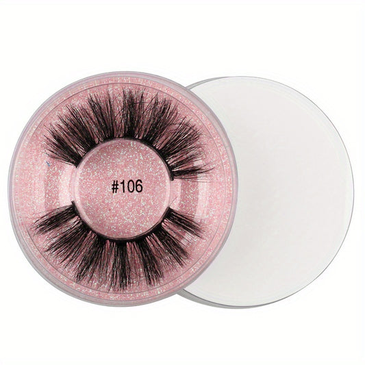 Fluffy Wispy False Eyelash with Pink Glitter Case