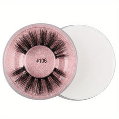 Fluffy Wispy False Eyelash with Pink Glitter Case