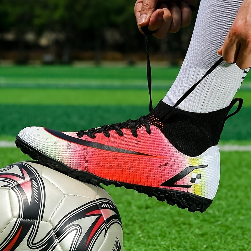 Men's High Top Turf Football Boots - Outdoor Professional Soccer Cleats