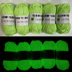 5 Rolls Glow In The Dark Yarn 50g - Hand Knitting Crocheting Bags Accessories