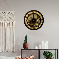 Retro Wooden LED Clock Lamp Flower Shape