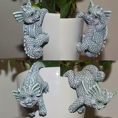 4pcs Little Dinosaurs Set Hanging Flower Pots Resin Crafts Pendant Cup Garden