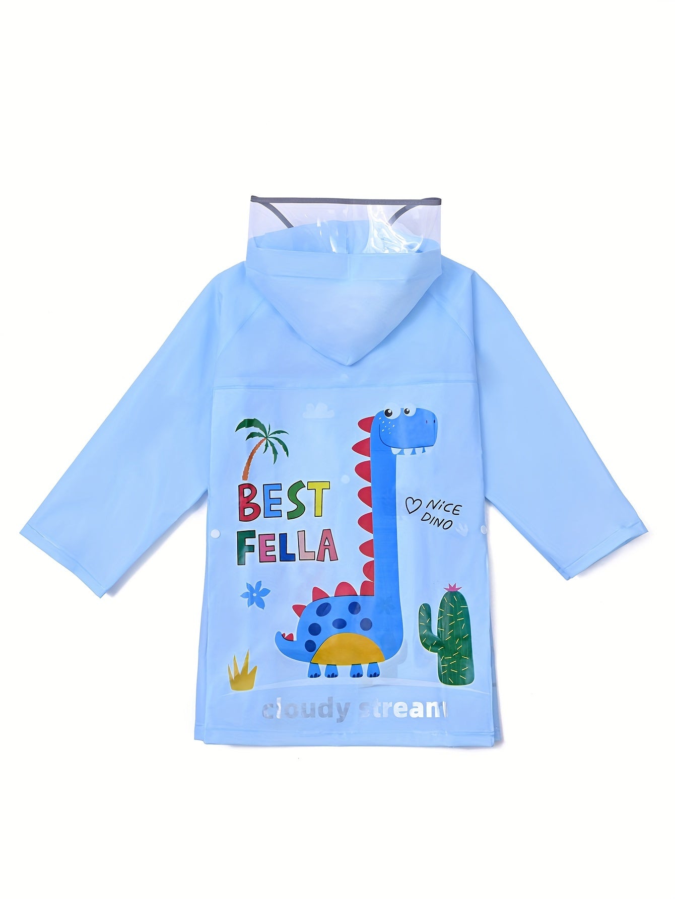 Kids Dino Hooded Raincoat Poncho for School Outdoor