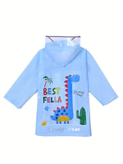 Kids Dino Hooded Raincoat Poncho for School Outdoor