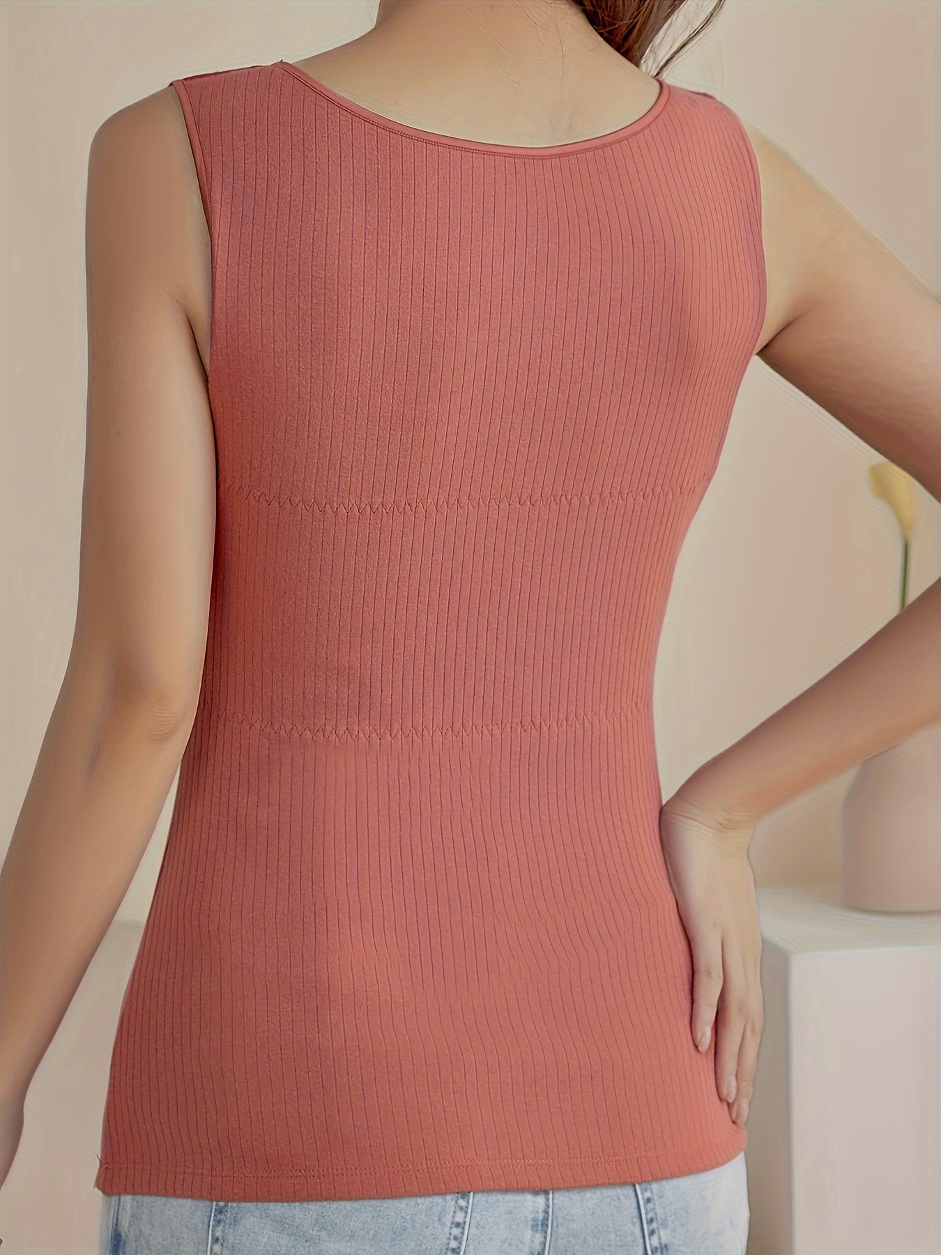 Women's Thermal Sleeveless Top Soft Crew Neck