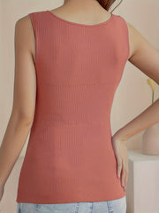 Women's Thermal Sleeveless Top Soft Crew Neck