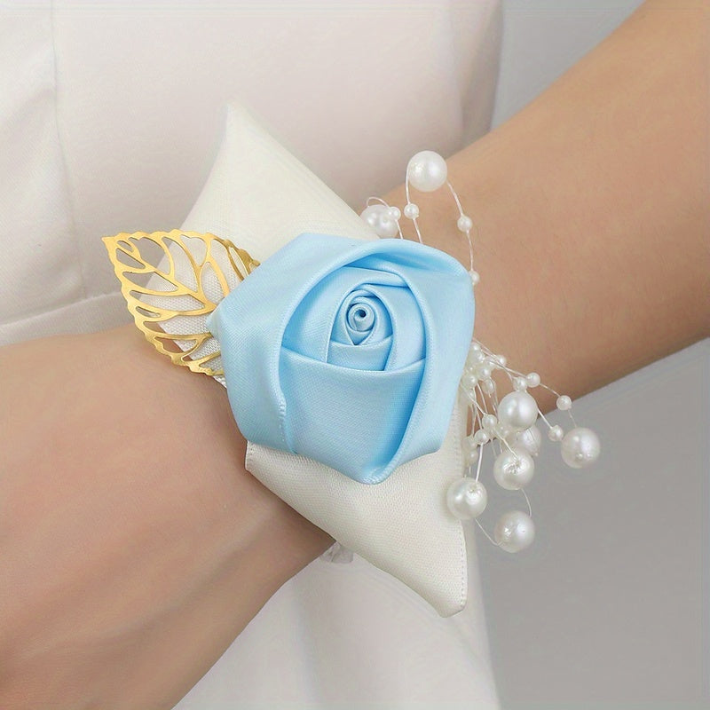 Satin Flower Wristband Floral Wrist Strap Bridal Wedding Decor