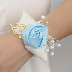 Satin Flower Wristband Floral Wrist Strap Bridal Wedding Decor