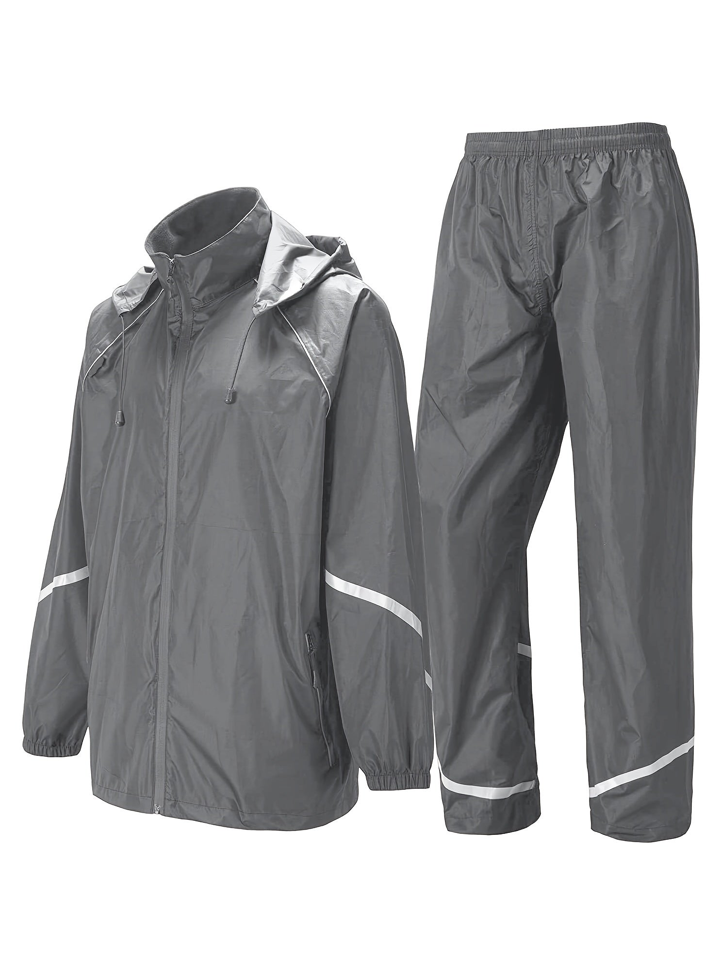 Men's Waterproof Rain Suit Set Lightweight Hooded Rainwear