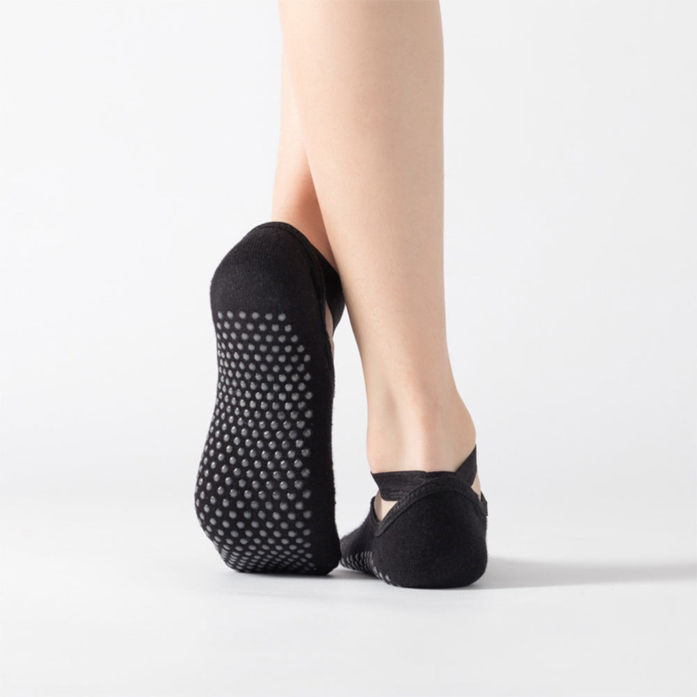 Non slip Cross Strap Yoga Socks Solid Sports Yoga Socks