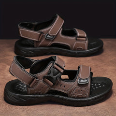Men's Open Toe Hook And Loop Sandals Non Slip Beach Shoes Summer