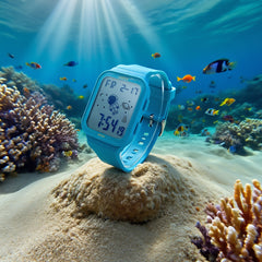 Kids Alarm Stopwatch Watch 50m Waterproof Easy Read Lightweight TPU Case Boys Gi