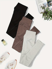 3pc Seamless Yoga Leggings High Waist Slimming Fitness Sports Pants