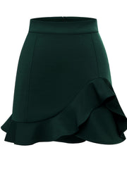 Elastic Ruffle Trim Skirt for Spring & Summer Women's Clothing