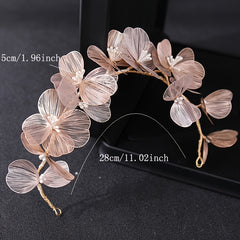 Boho Leaf Faux Pearl Headband Hairband Golden Vintage Headpiece