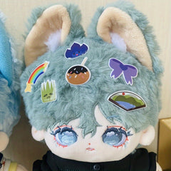 Plush Doll with Big Ears & Tail, Green, Optional Skeleton, Weak Magnet