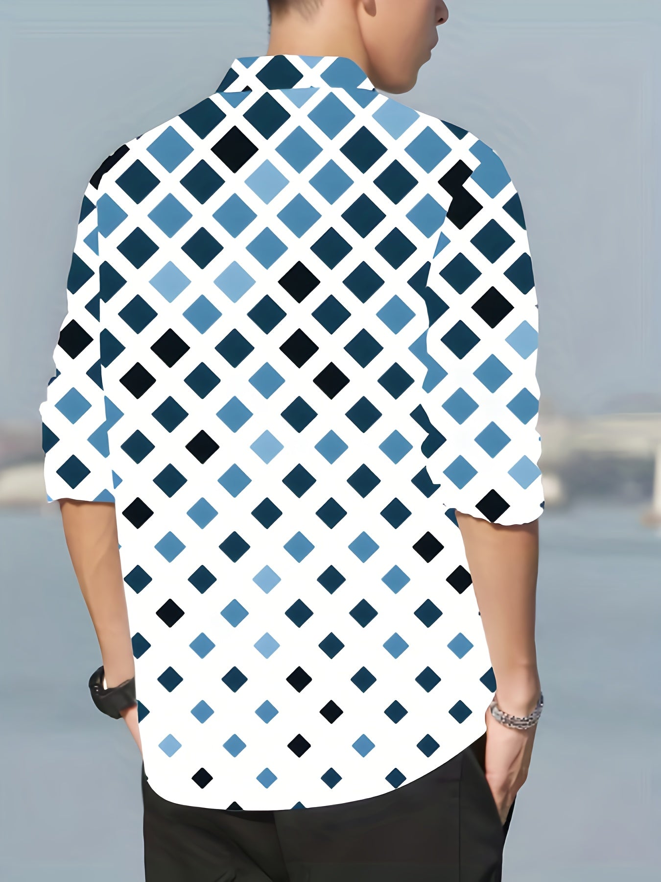 Colorful Pattern Men's Long Sleeve Shirt For Autumn