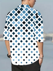 Colorful Pattern Men's Long Sleeve Shirt For Autumn